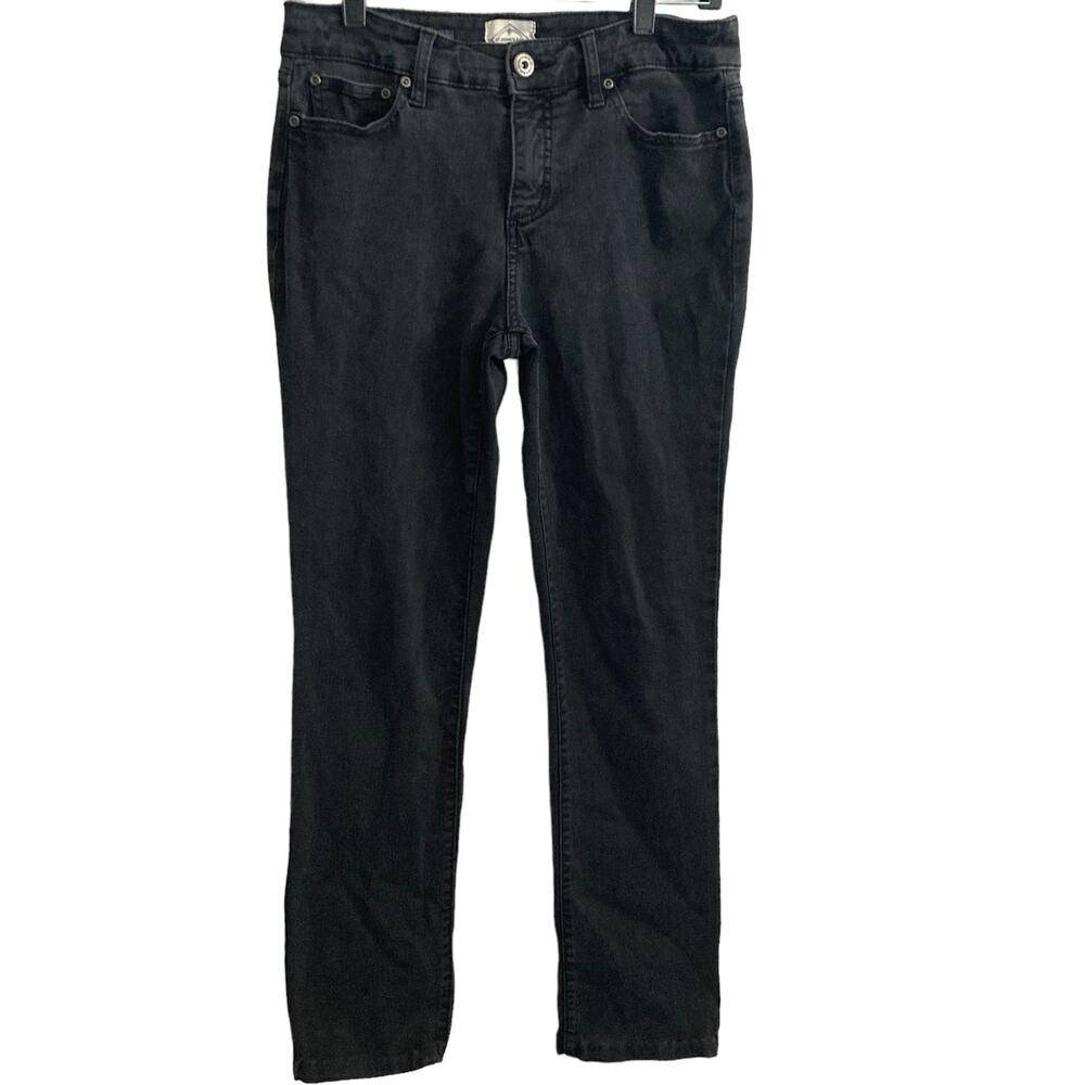 St Johns Bay Jeans Womens Size 6 Black Straight Leg Stretch